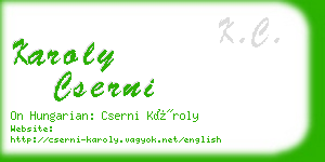 karoly cserni business card